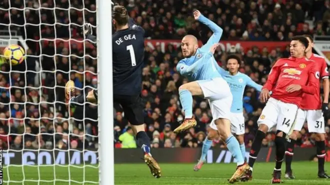 David Silva score for Manchester City 2-1 win for Old Trafford for December.