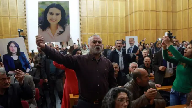 HDP parlamento grup toplantısından bir görüntü