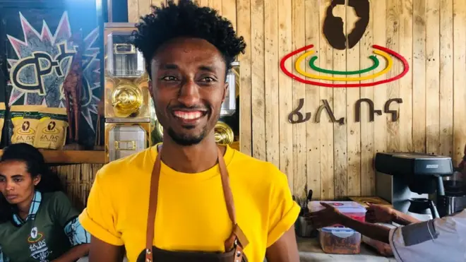 ፊሊሞን ተስፋስላሴ በካፌው ውስጥ