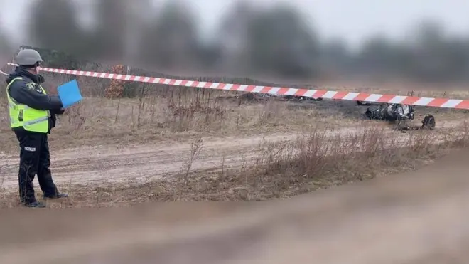 Фото обломков ракет, опубликованное главой полиции Киевской области