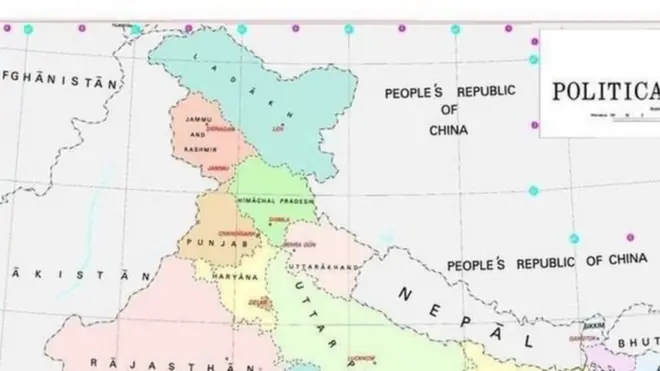 भारत सरकार की ओर से जारी किया गया भारत का नवीनतम मानचित्र