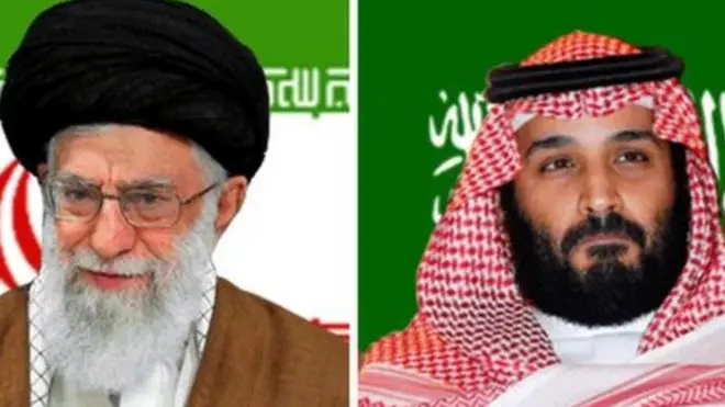 ईरान के शक्तिशाली नेता अयोतुल्लाह अली ख़मेनई और सऊदी के क्राउन प्रिंस मोहम्मद बिन सलमान