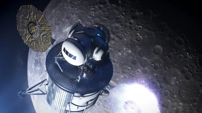 Artwork: Nasa is seeking proposals for a lander to take humans to the Moon's surface