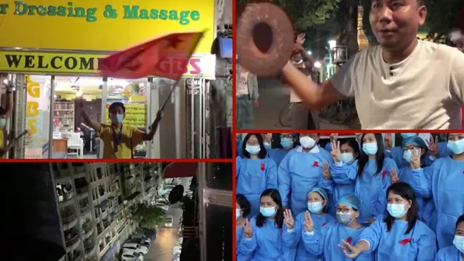 緬甸人對政變的反應