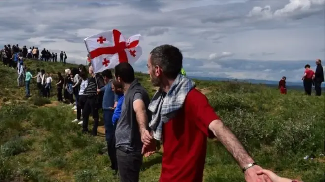 ""David Qareci" bizimdir" aksiyasının iştirakçıları Udabno kilsəsində