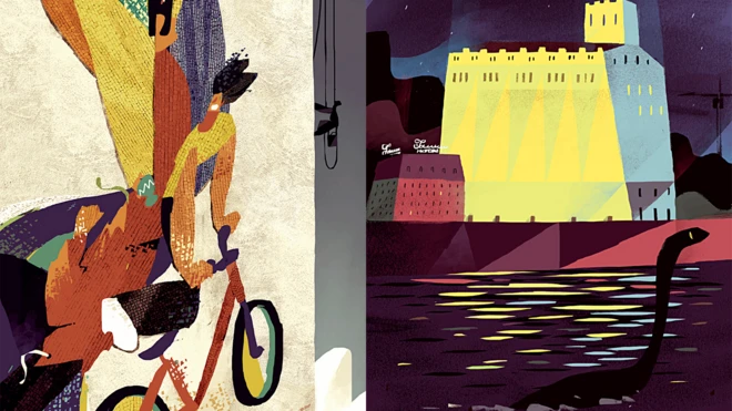 Радянські мозаїки, проспект Перемоги (Л) і млин Бродського, Поштова площа (П)