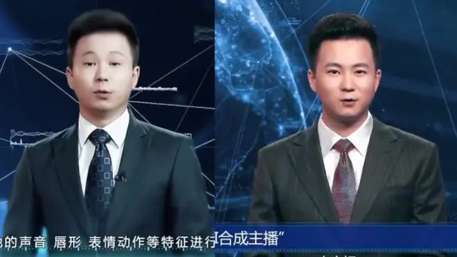 yapay zeka spiker ve gerçek spiker görüntüsü