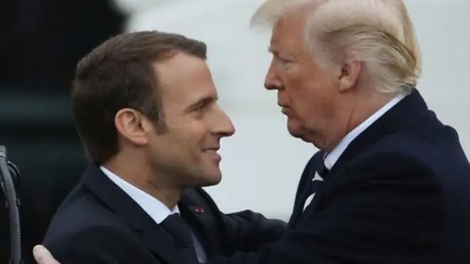 Trump ve Macron'un dokunaklı anları