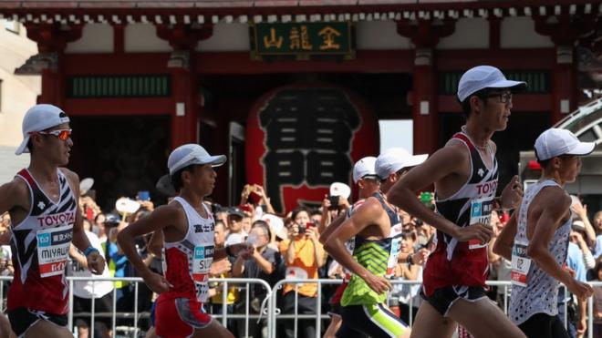 Marathon runners in Tokyo