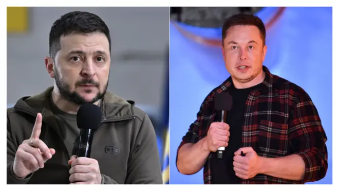 ज़ेलेंस्की और एलन मस्क