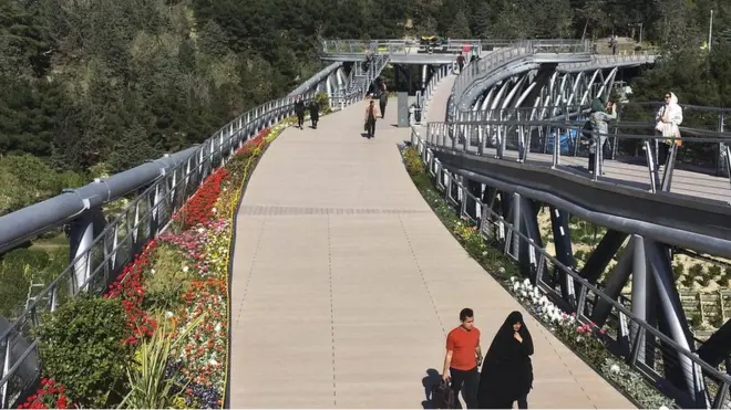 Tabiat Pedestrian Bridge in Tehran, Iran
