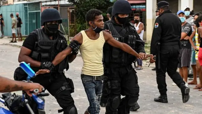 Ciudadanos afrocubanos participaron en las protestas contra el gobierno cubano.