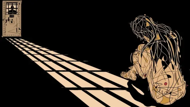 صورة تعبيرية لأمرأة أسيرة