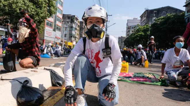 Younger people are taking part in protests in Myanmar, against the military coup, which are being shared on social media