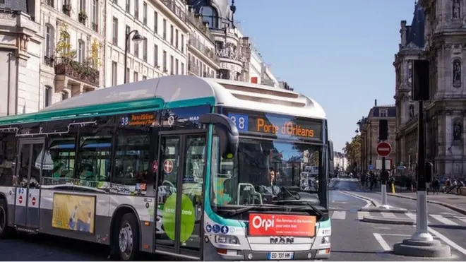 В парижских автобусах предусмотрены места для ивалидных колясок, но если саломн переполнен - возникают проблемы.
