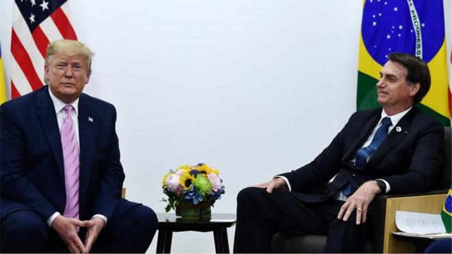 Presidente americano Donald Trump e presidente brasileiro Jair Bolsonaro