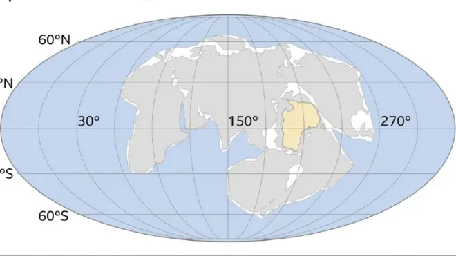 Mapa del próximo supercontinente basado en una proyección