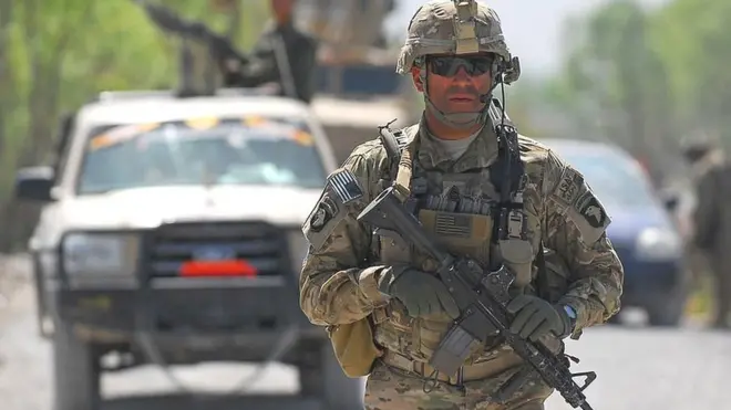 US soldier on patrol
