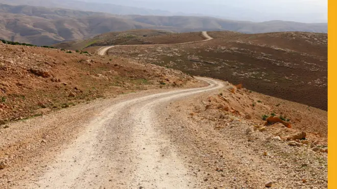An inadvertent detour from the main tarmac road between Amman, Jordan, and the Dead Sea