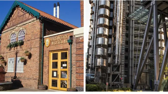 ግሪን ኪንግ የቢራ ሙዚየምና ለንደን የሚገኘው የሎይድስ ህንጻ አካባቢ