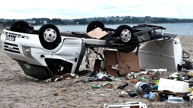 Ураган обрушился на побережье Халкидики внезапно.