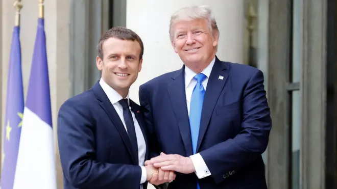 Дональд Трамп та Еммануель макрон у Парижі