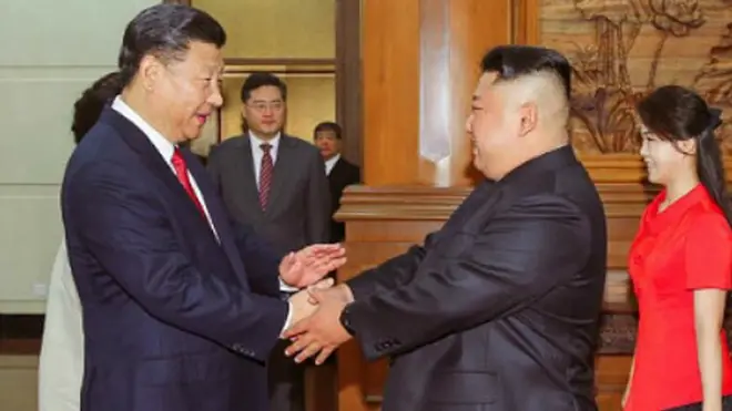 지난 6월 북한 김정은 국무위원장은 시진핑 중국 국가주석과 중국 베이징에서 단독회동을 가졌다