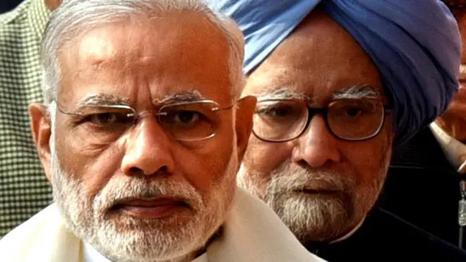 नरेंद्र मोदी आणि मनमोहन सिंग