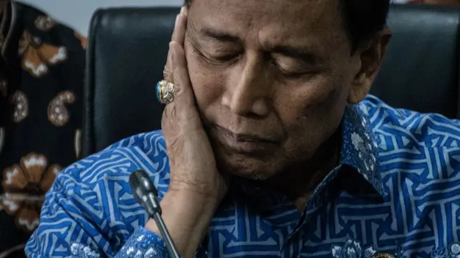 Menko Polhukam Wiranto diserang dua orang berpisau di Pandeglang, Banten, Kamis (10/10).
