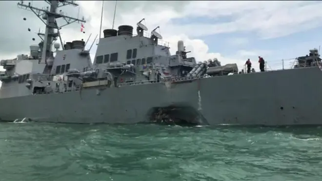 Damage to US destroyer
