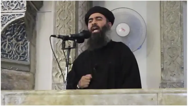 Baghdadi menyatakan khalifah dari kota Mosul, Irak utara pada tahun 2014.