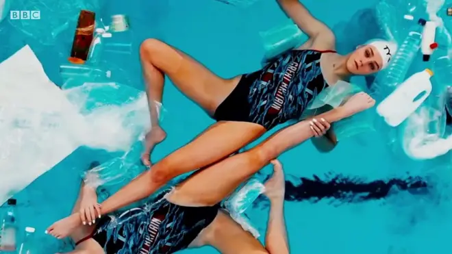 공연 중인 싱크로나이즈 선수들