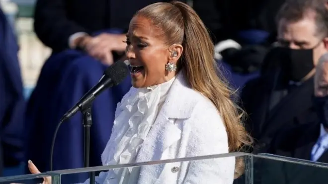 Lopez fue invitada para actuar en la toma de posesión del presidente Joe Biden.
