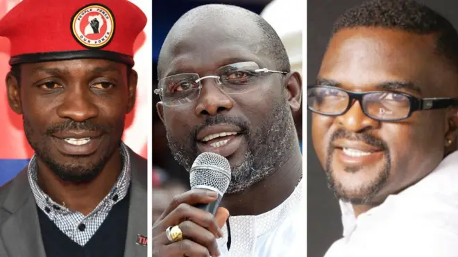 Bobi Wine, George Weah and Obesere