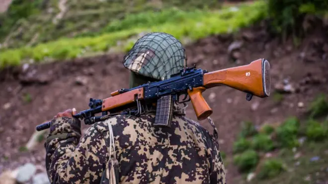 File photo of an Indian Border Security Force guard near the India-China border