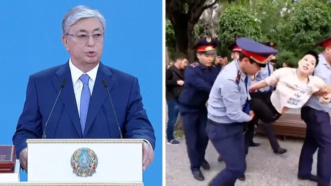 Токаев-протестующие