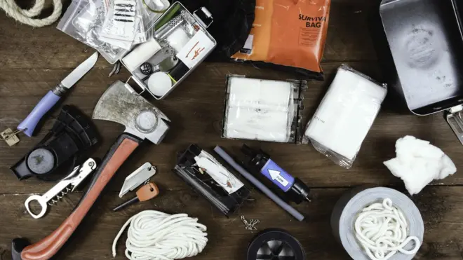 survival kit - stock photo