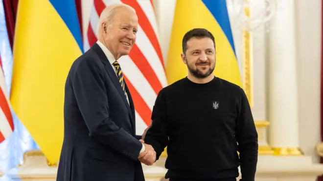 Joe Biden and Volodymyr Zelensky