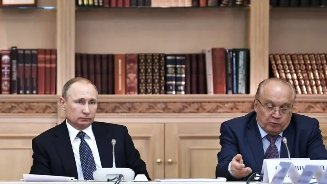 Игорь Шувалов, Владимир Путин и Виктор Садовничий на заседании попечительского совета МГУ