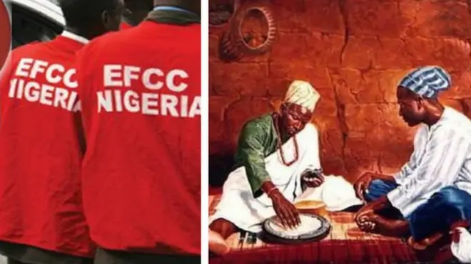 Ní ìlú Ibadan ni Àjọ EFCC ti fi pańpẹ́ ọba mú ayédèrú babaláwo pẹ̀lú ọ̀pọ̀lọpọ̀ dúkìá tí wọ́n ti lù ní jìbìtì.