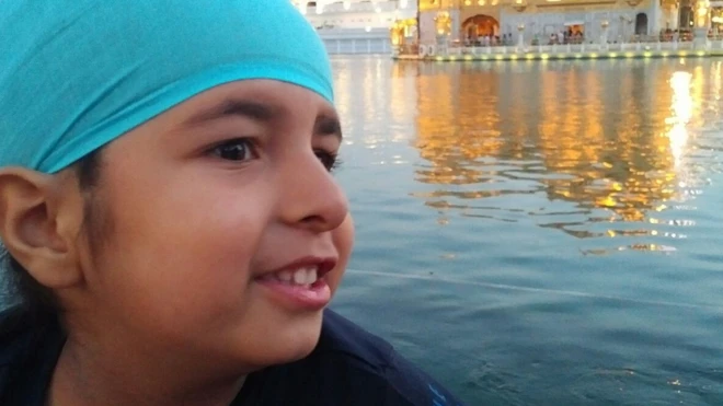 Sidhak Singh was initially not allowed to wear his patka, or child's turban, to school