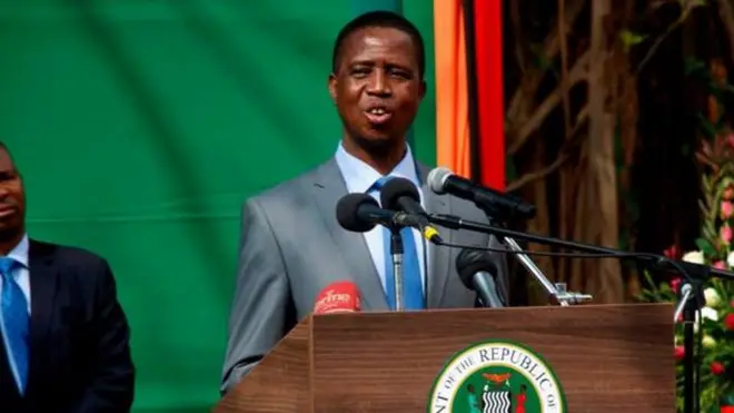 President Edgar Lungu dey seek re-election