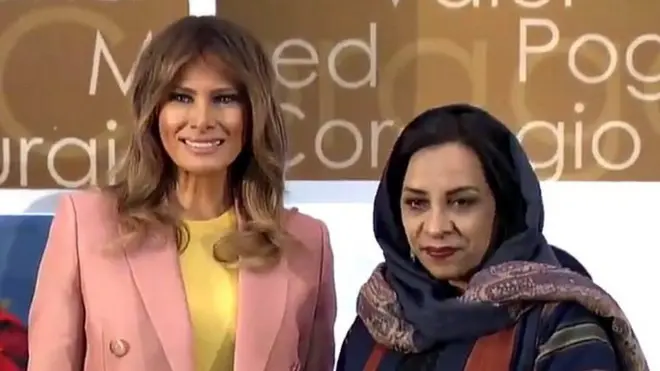 ملانیا ترامپ، همسر رئیس‌جمهور آمریکا، جمعه بعد از ظهر به وقت واشنگتن در مراسمی در وزارت خارجه، این جایزه‌ها را داد