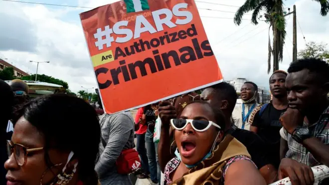 Protesters in Lagos