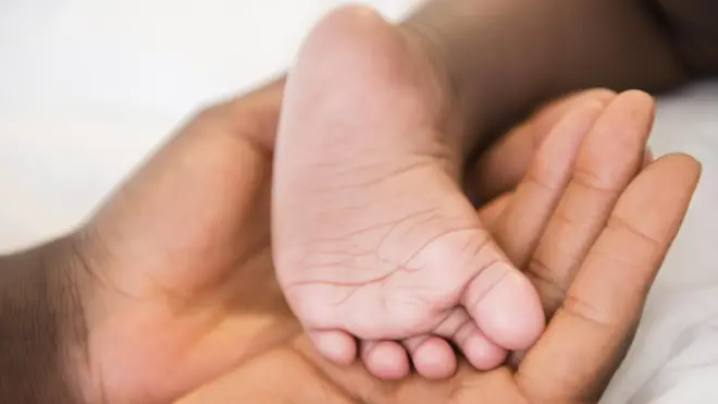 Stock image of a baby's foot