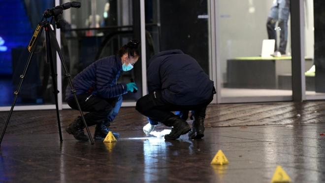 Detectives at the scene in The Hague, 29 November