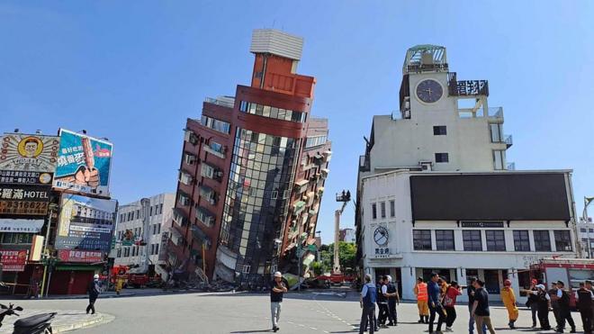 台湾发生25年来最强芮氏7.2地震 全台均有震感馀震不断