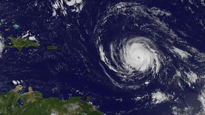 This image obtained from the NASA's GOES Project shows Hurricane Irma on 4 September