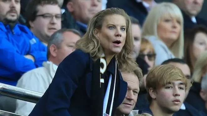 Amanda Staveley watches Newcastle's game against Tottenham