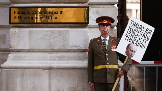 "Дякую за російський брекзит": одна з акцій протесту проти ймовірного російського втручання в британську політику
